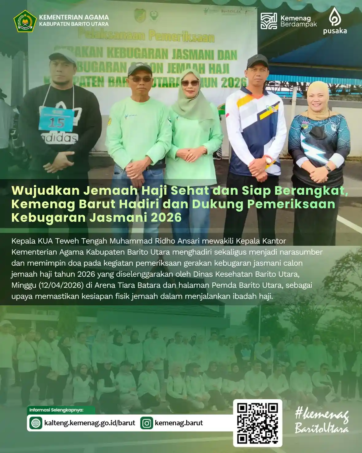 Wujudkan Jemaah Haji Sehat dan Siap Berangkat, Kemenag Barut Hadiri dan Dukung Pemeriksaan Kebugaran Jasmani 2026